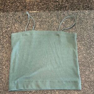American Eagle green Spaghetti Strap Ribbed Top